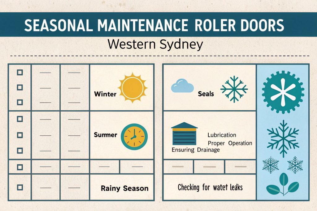Seasonal roller door maintenance calendar customised for Western Sydney's climate conditions