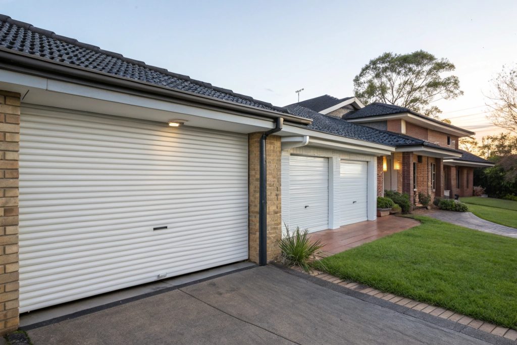 Comparison of budget, mid-range, and premium roller doors on Western Sydney homes showing quality differences