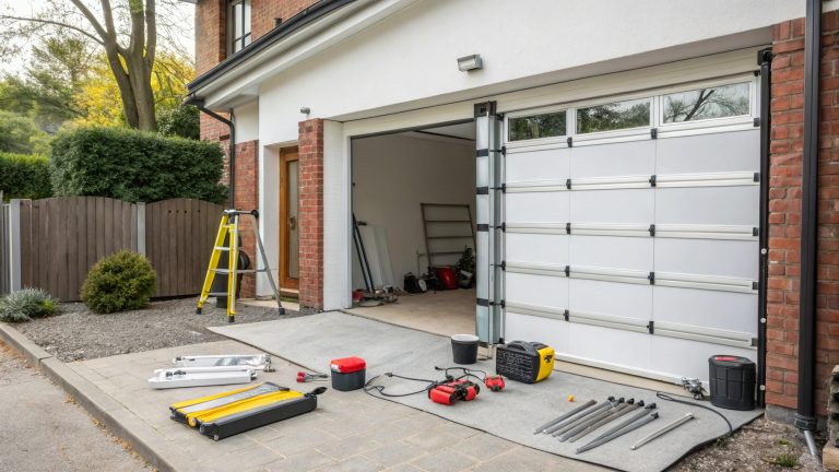 Professional installation of insulated garage door with various insulation materials in Liverpool home