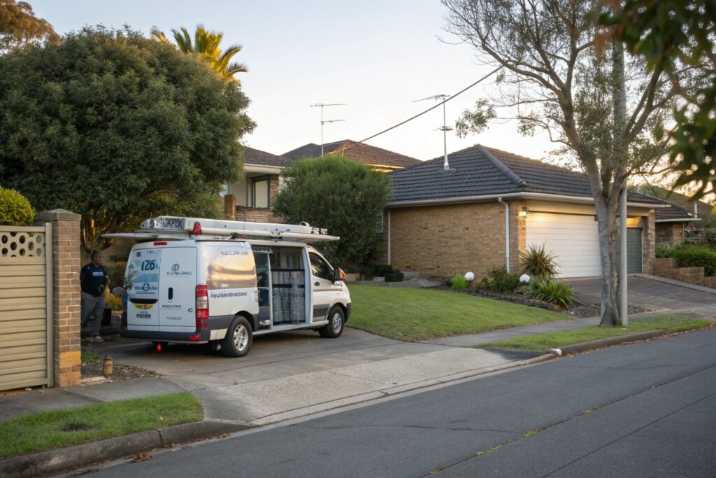 24/7 emergency garage door service van arriving for same-day repairs in Sydney