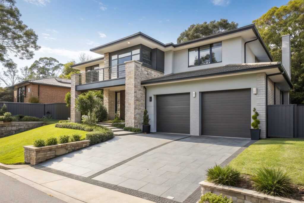 Modern garage doors Castle Hill new home installation