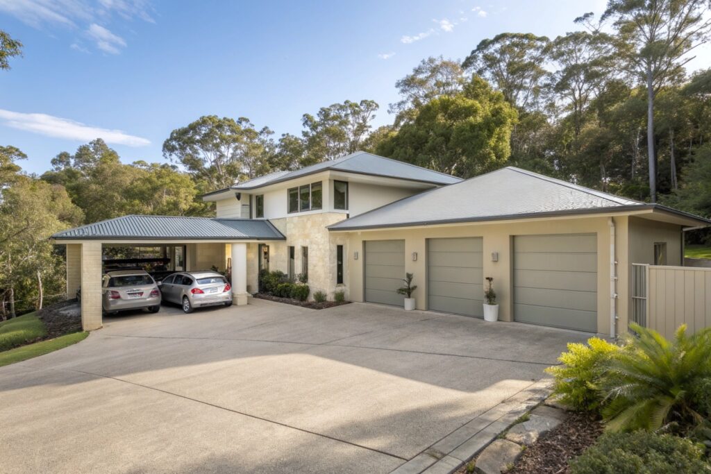 Triple garage doors Castle Hill family home
