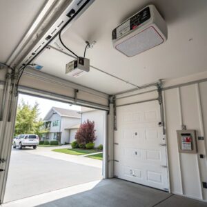 Smart garage door opener installed in an Eastwood home garage